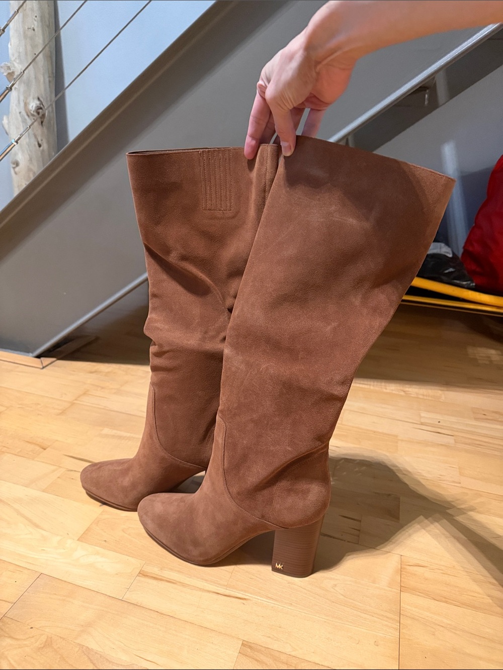 Michael Kors Jocelyn Suede Boots Luggage Size 11M Knee High